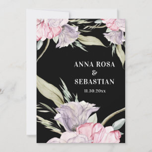 *~* Blush Pink RSVP Floral Rose  AR15 Wedding Invitation