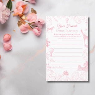 Blush Pink Safari Jungle Baby Shower Advice Card