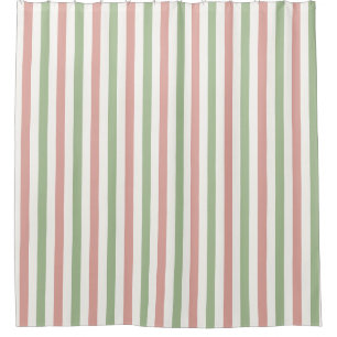 Blush Pink, Sage Green and White Wide Stripe