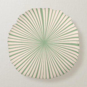 Blush Pink Sage Green Wheel Trendy Fashionable Round Pillow
