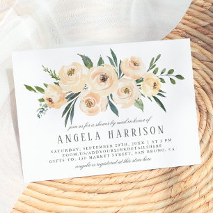 Blush Pink & Sage Watercolor Bridal Shower By Mail Invitation