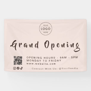 Blush Pink Salon QR Code Logo Lash Nail Boutique Banner