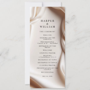 Blush Pink Satin Elegance Wedding Program