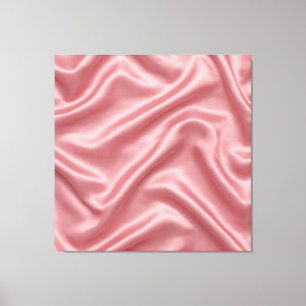 Blush Pink Satin Waves Canvas Print - Pink Silk Gl