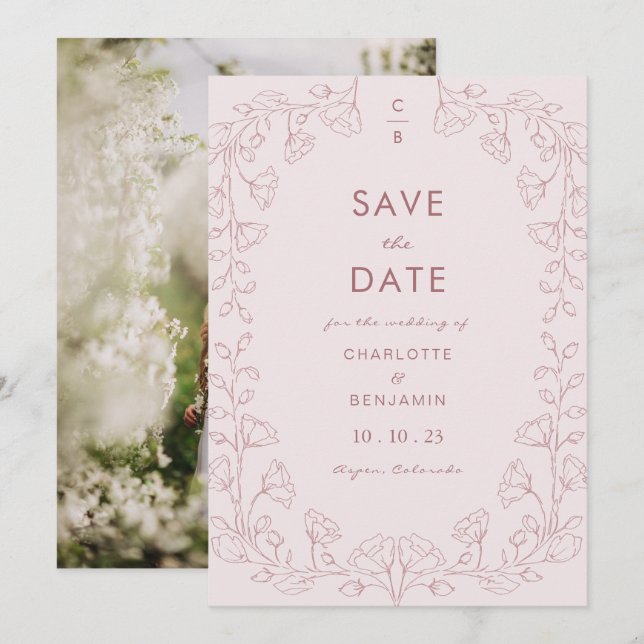 Blush Pink Save The Date (Front/Back)