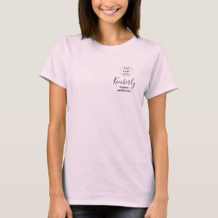 Blush Pink Script Logo Lash Studio Staff T-Shirt