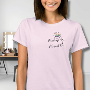 Blush Pink Script Logo Makeup Staff T-Shirt