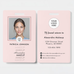 Blush Pink Script Logo Photo Badge