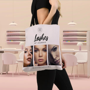 Blush Pink Script Logo Photo Lash Artist  Tote Bag