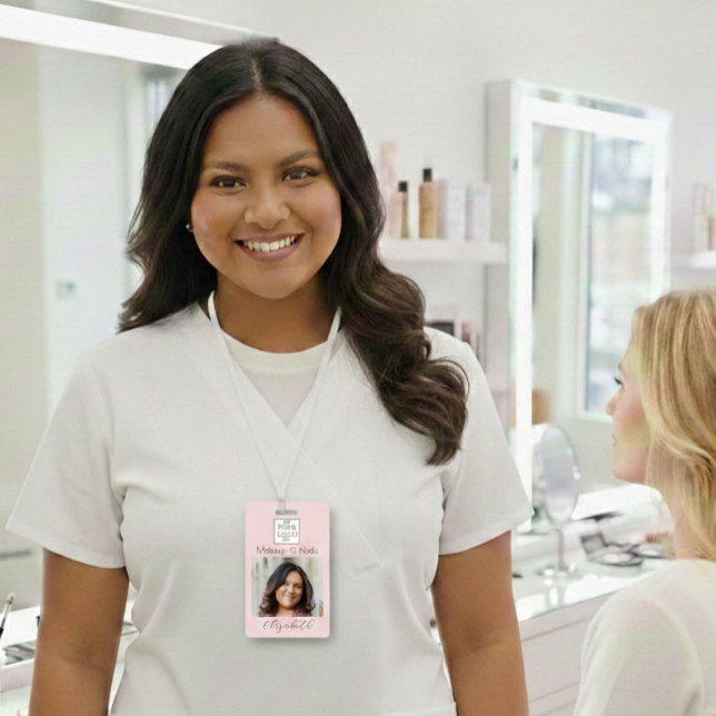 Blush Pink Script Logo Photo Makeup Badge (Creator Uploaded)