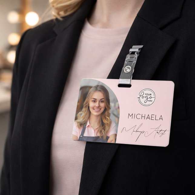 Blush Pink Script Logo Photo Makeup Badge (Creator Uploaded)
