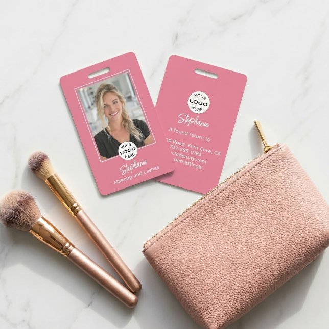 Blush Pink Script Logo Photo Makeup Badge (Creator Uploaded)