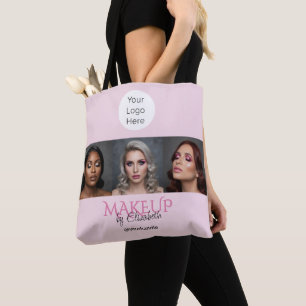 Blush Pink Script Logo Photo Makeup Studio Tote Bag