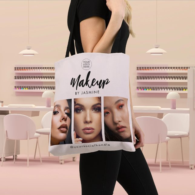 Blush Pink Script Logo Photo Makeup Studio  Tote Bag (Creator Uploaded)