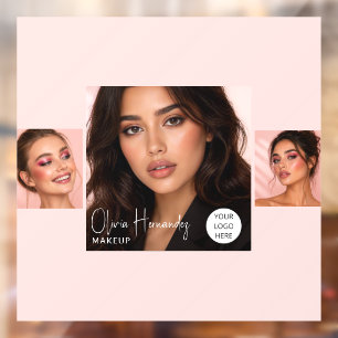 Blush Pink Script Logo Photo Makeup Studio Window Cling