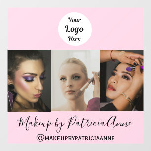 Blush Pink Script Logo Photo Makeup Window Cling