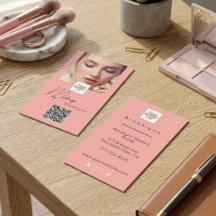 Blush Pink Script Logo QR Code Photo Makeup