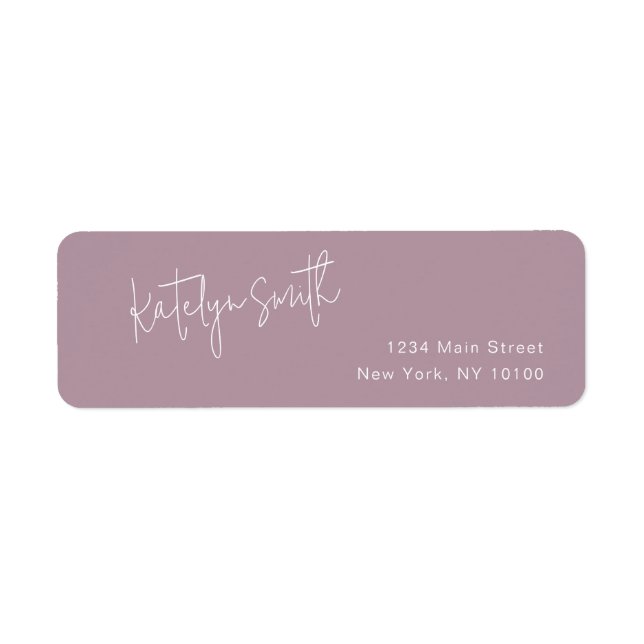 Blush Pink Script Name Return Address Label (Front)