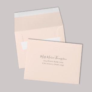 Blush Pink Script Wedding RSVP Envelope