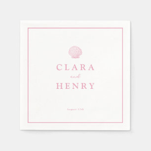 Blush Pink Seashell Wedding Napkins