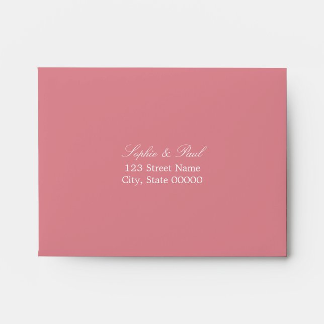 Blush Pink Self Addressed RSVP Envelope (Front)