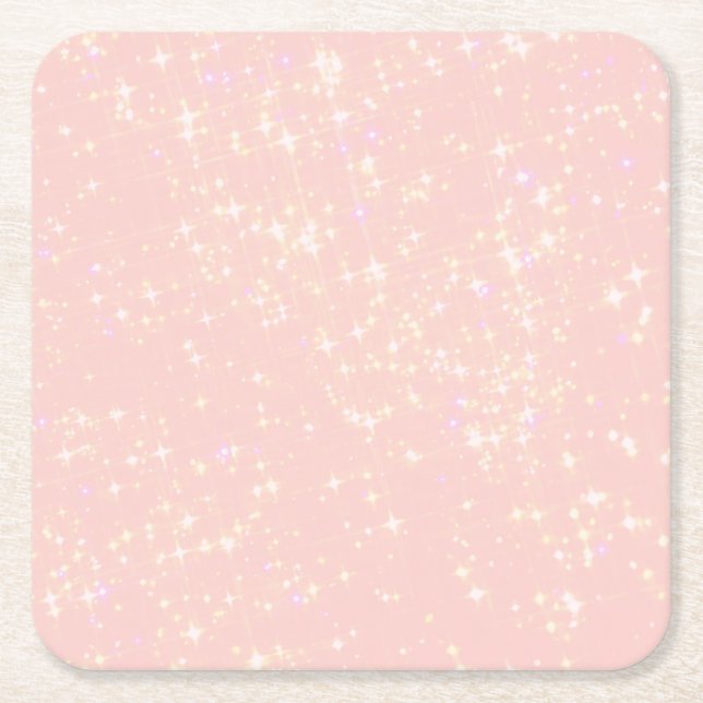 Blush Pink Shimmer - Add Text, Monogram as desired Square Paper Coaster (Front)