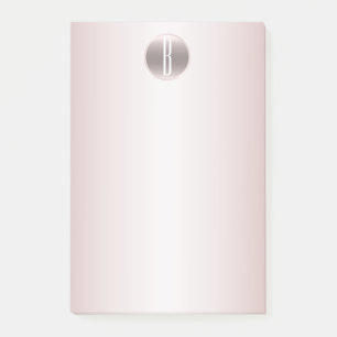 Blush Pink Shine & Shimmer Glam Rustic Monogram Post-it Notes