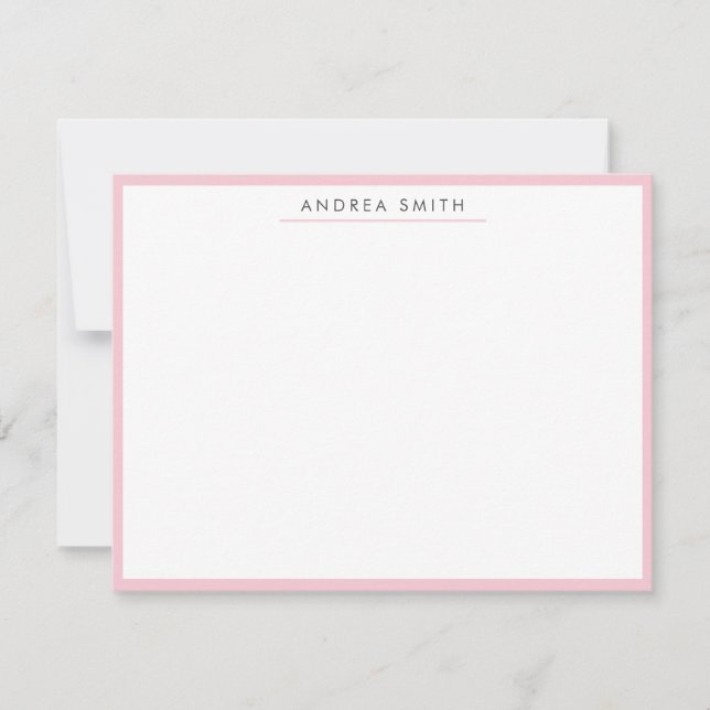 Blush Pink Simple Line Modern Stylish Minimalist Card (Front)