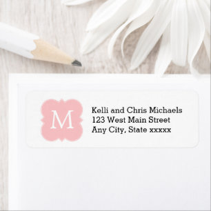 Blush Pink Simple Monogram Elegant