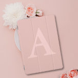 Blush Pink Simple Monogram iPad Cover<br><div class="desc">Love blush pink and monograms and have an iPad that needs a smart cover? This has you covered (and your iPad)</div>