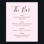 Blush pink simple script wedding drinks bar menu poster<br><div class="desc">Blush pink script wedding drinks bar menu poster. Suitable for birthday,  anniversary and any other party. Please contact me if you need additional items.</div>