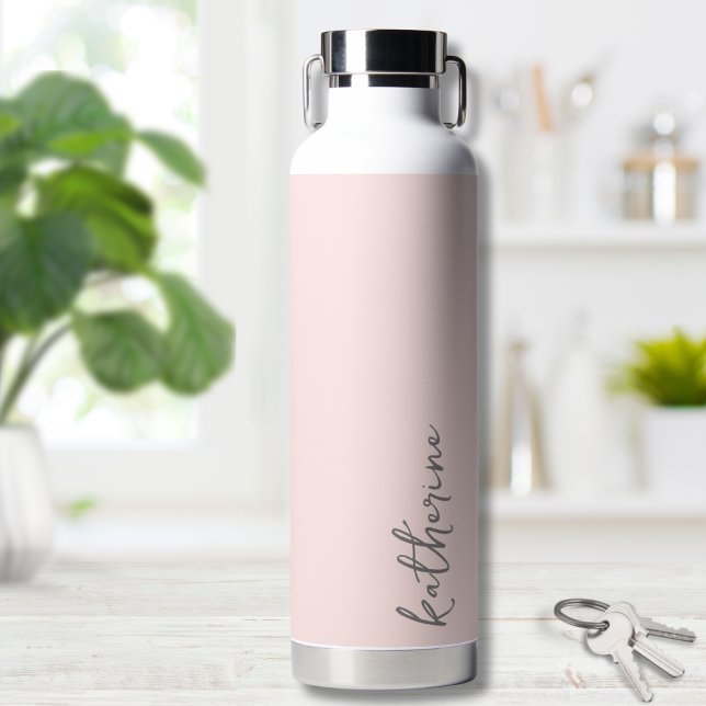 Blush Pink Simple Your Name Water Bottle (Blush Pink Simple Script Your Name Water Bottle)