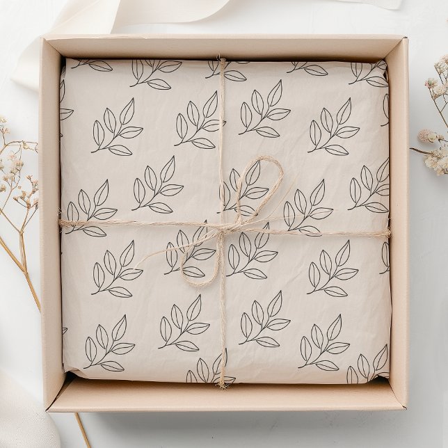 Blush Pink Small Business Minimalist Botanical  Tissue Paper (Creator Uploaded)