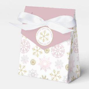Blush Pink Snowflake Baby Shower Favour Box