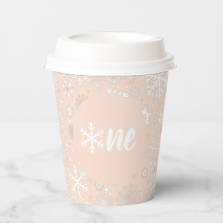 Blush Pink Snowflake ONE Paper Cup