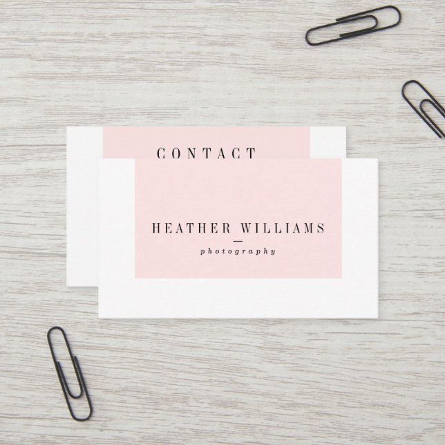 Blush Pink Social Media Business Cards (Front/Back In Situ)
