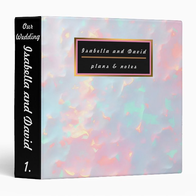 Blush Pink Soft Mint Gold Luxury Modern Collection Binder (Front/Spine)