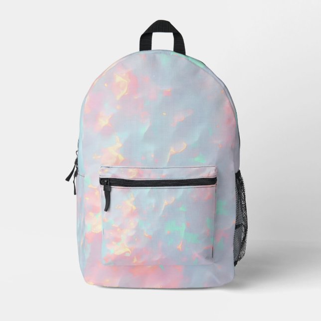 Blush Pink Soft Mint Gold Luxury Modern Collection Printed Backpack (Front)