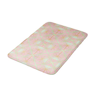 Blush Pink Soft Mint Gold Luxury Trendy Collection Bath Mat