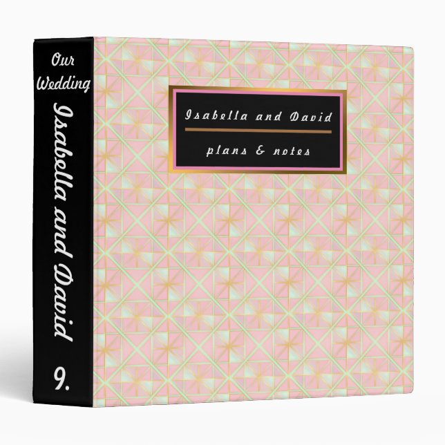 Blush Pink Soft Mint Gold Luxury Trendy Collection Binder (Front/Spine)