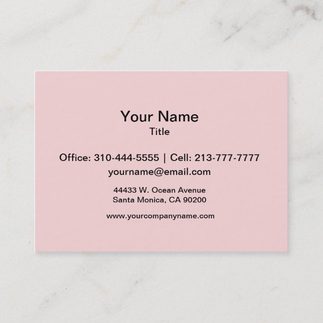 Blush Pink Solid Colour Business Card (Back)