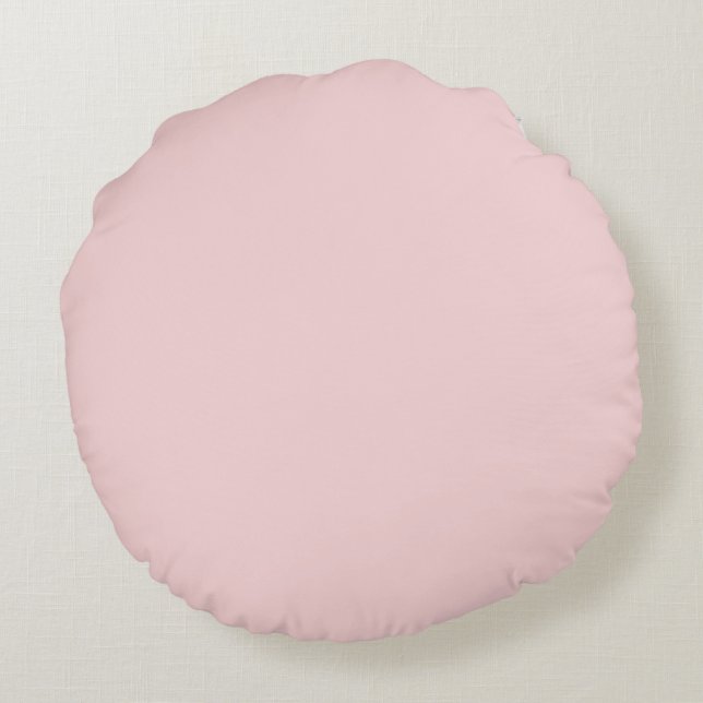Blush Pink Solid Colour Round Pillow (Back)