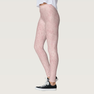 Blush Pink Solid Textured Colour Leggings
