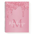 Blush Pink Sparkle Glitter Drips Monogram
