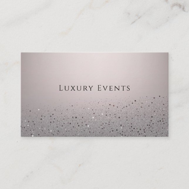 Blush Pink Sparkly Glitter Party Event Planner Business Card (Front)