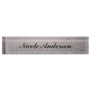Blush Pink Sparkly Glitter Sweet 16 Birthday Party Nameplate
