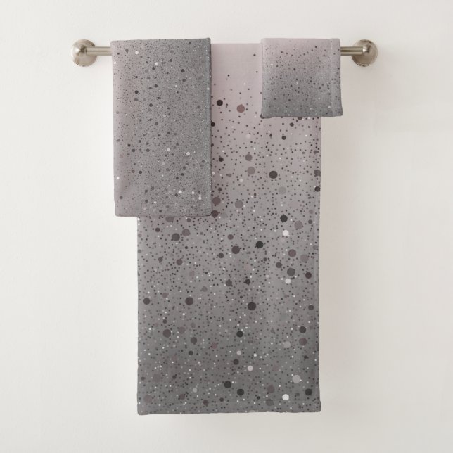 Blush Pink Sparkly Sparkle Glitter Bath Towel Set (Insitu)