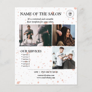 Blush Pink Splatter Minimal Salon Flyer