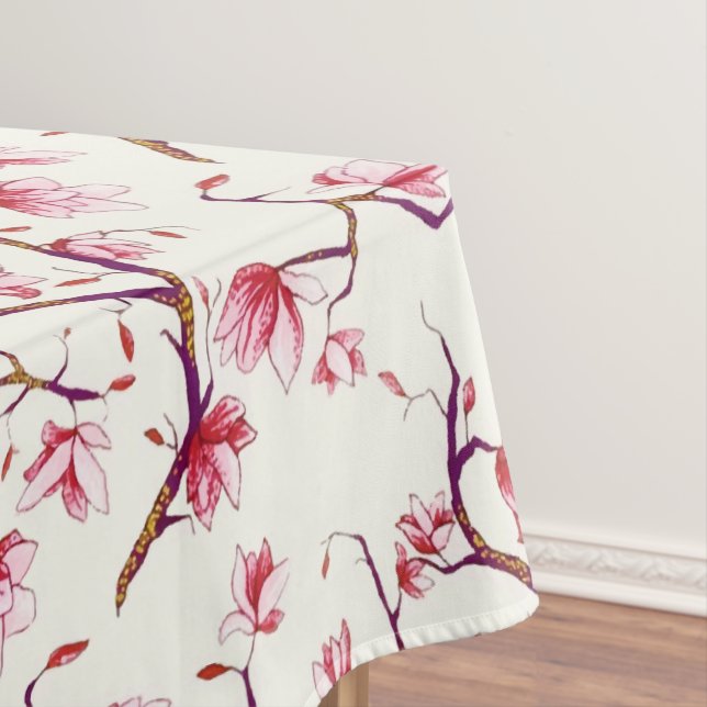 Blush Pink Spring Rustic Bohemian Floral Tablecloth (In Situ)