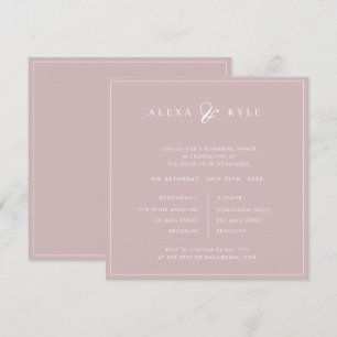 Blush Pink Square Rehearsal Dinner Invitation